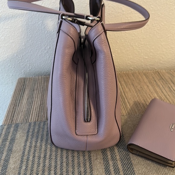 Coach Kristy Soft Lilac Purple Shoulder Bag and Slim Wallet Set - Picture 9 of 15
